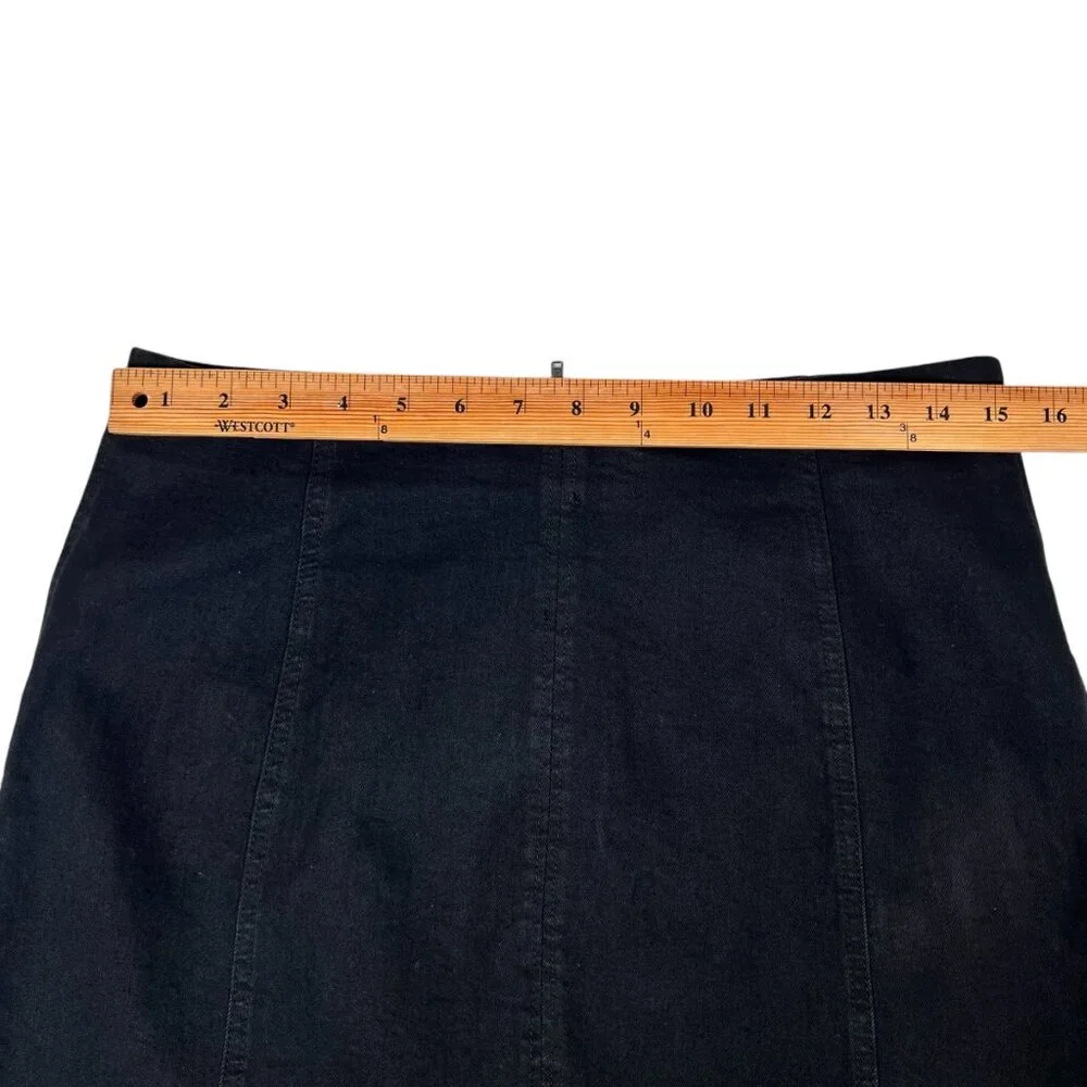 NWT Parker Womens Black Back Zip Denim Mini Stretch Skirt Size Large - Picture 8 of 9